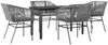 vidaXL 5-tlg. Garten-Essgruppe mit Kissen Grau Poly Rattan Glas 3334627 Bild 2