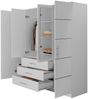 Kleiderschrank Bado II, mit Frontspiegel, Farbe: Blau / Blau + Gold Bild 3