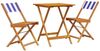 vidaXL 3-tlg. Bistro-Set Blau und Weiß Stoff und Massivholz 3281765 Bild 2