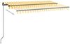 vidaXL Markise Manuell Einziehbar mit LED 450x300 cm Gelb und Weiß 3069123 Bild 3