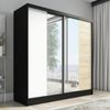 Schwebetürenschrank DUO 2-türig Schrank 180 cm Farbe: Schwarz , sonoma , weiß Bild 2