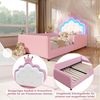 Flieks Polsterbett Prinzessinnenbett in Kronenform, Kinderbett 90x190cm mit LED-Lichtleiste und Sicherheitsgitter Bild 4