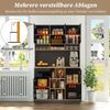 Küchenschrank Buffet Sideboard, Metallgriffe, verstellbare Regale, Schubladen, offener Stauraum, Kippschutzzubehör, geeignet für Küche, Wohnzimmer und Schlafzimmer, Holz, grau schwarz, 105 x 45 x 185 cm Bild 2