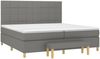 vidaXL Boxspringbett mit Matratze Stoff Dunkelgrau 200x200 cm, Härtegrad: H2 [3137182] Bild 3