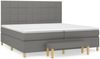 vidaXL Boxspringbett mit Matratze Stoff Dunkelgrau 200x200 cm, Härtegrad: H2 [3137182] Bild 2