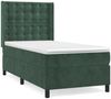 vidaXL Boxspringbett mit Matratze Dunkelgrün 90x190 cm Samt 3132894 Bild 2