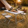 5er Alu Campingmöbel Set Outdoor Camping Tisch + 4 Klapphocker Bild 2