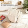 COSTWAY Sitzhocker (2 St), rund mit Stauraum 21L + 32L & Deckel, stapelbar Schminkhocker Bild 4