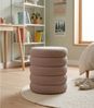 Home4You Polsterhocker Ø 40 x H 46 cm, Taupe, Teddystoff, (1 St), MDF, mit Deckel und Stauraum Bild 2