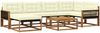 vidaXL Outdoor-Sofagarnitur 7 pcs Natur und Creme Massivholz Akazie 3381550 Bild 2