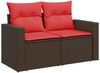 vidaXL 5-teiliges Gartensofa-Set mit Kissen, braun, Polyrattan 3267254 Bild 4
