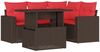 vidaXL 5-teiliges Gartensofa-Set mit Kissen, braun, Polyrattan 3267254 Bild 2
