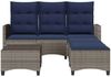 vidaXL 3-tlg. Garten-Sofagarnitur mit Kissen L-Form Grau Poly Rattan 3328644 Bild 4