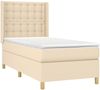 vidaXL Boxspringbett mit Matratze & LED Stoff Creme 90x190 cm Bild 4