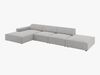 Micadoni Ecksofa Jodie 5-Sitzer Links Strukturierter Stoff Megan Hellgrau Bild 2