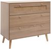 Schubladenkommode HWC-M39, Schrank Sideboard Highboard, Kubu Rattan Holz Melamin, 78x80x39cm Eiche-Optik Bild 5