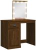 Schminktisch, Kosmetiktisch mit LED-Leuchten Braun Eichen-Optik 90 x 42 x 132,5 cm Bild 2