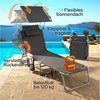 Arebos Gartenliege Klappbare Sonnenliege mit Sonnendach & Kopfkissen 120 kg 2er set, 2 St, 2-er Set, verstellbar, Sonnendach, Kopfkissen, Seitentasche, klappbar robust Bild 3