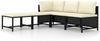 vidaXL 5-tlg. Garten-Sofagarnitur mit Auflagen Schwarz Poly Rattan 313517 Bild 2
