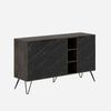 Dmora Kommode Alin, Wohnzimmerbuffet, Wohnzimmer-Sideboard, Moderne Küchen-Speisekammer, 142x36h83 cm, Oxid und Schwarzer Marmor Bild 5