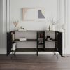 Dmora Kommode Alin, Wohnzimmerbuffet, Wohnzimmer-Sideboard, Moderne Küchen-Speisekammer, 142x36h83 cm, Oxid und Schwarzer Marmor Bild 4