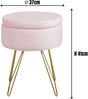 Albatros Hocker mit Stauraum Cannes aus Samt, Sitzhocker rund in Rosa, Fußhocker & Hocker für Schminktisch, Schminktisch Stuhl, Moderner Schminkstuhl Bild 5