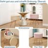 Albatros Hocker mit Stauraum Cannes aus Samt, Sitzhocker rund in Rosa, Fußhocker & Hocker für Schminktisch, Schminktisch Stuhl, Moderner Schminkstuhl Bild 4