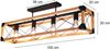 LED Deckenleuchte 4-flammig Schwarz mit Holzbalken, Breite 100cm Bild 4