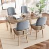 Esszimmerstuhl 4er-Set 90cm×32cm×45cm in Grau – Samtstuhl mit PE-Rattan-Design und Metallbeinen in Holzoptik Bild 2