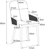 Esszimmerstuhl 4er-Set 90cm×32cm×45cm in Grau – Samtstuhl mit PE-Rattan-Design und Metallbeinen in Holzoptik Bild 5
