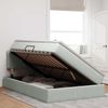 vidaXL Aufbewahrungsbett mit Matratze Hellgrau 120 x 200 cm Samt 3370689 Bild 4