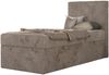 TILIO Jugendbett 90x200 mit Bettkasten - Boxspringbett mit 7-Zonen-Taschenfederkernmatratze, hohes Kopfteil, Einzelbett mit Stauraum - Hellbraun Cordstoff - H4 - Rechts Bild 4