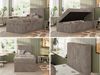 TILIO Jugendbett 90x200 mit Bettkasten - Boxspringbett mit 7-Zonen-Taschenfederkernmatratze, hohes Kopfteil, Einzelbett mit Stauraum - Hellbraun Cordstoff - H4 - Rechts Bild 2