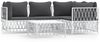 vidaXL 5-tlg. Garten-Lounge-Set mit Kissen Weiß Stahl 3186870 Bild 2