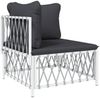 vidaXL 5-tlg. Garten-Lounge-Set mit Kissen Weiß Stahl 3186870 Bild 4