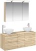vidaXL Badezimmermöbel-Set 4 pcs Sonoma-Eiche Ingenieurholz und Glas 3406737 Bild 2