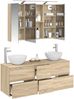 vidaXL Badezimmermöbel-Set 4 pcs Sonoma-Eiche Ingenieurholz und Glas 3406737 Bild 3