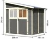 Karibu Gartenhaus Bomlitz 2 Anlehnhaus 19mm terragrau Bild 2