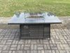 Fimous Rattan Gartenmöbel Set mit Gas Feuergrube Tisch 5 Stücke Indoor Outdoor Loveseat Sofa Set Dunkelgrau Gemischt Bild 4