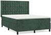 vidaXL Boxspringbett mit Matratze Dunkelgrün 140x190 cm Samt 3132918 Bild 2