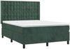 vidaXL Boxspringbett mit Matratze Dunkelgrün 140x190 cm Samt 3132918 Bild 3