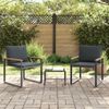 vidaXL Möbelsets mit Kissen 3 pcs Grau und Dunkelgrau Rattan 42026947 Bild 4