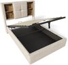 Polsterbett 90x200 cm mit Bettkasten, Leinenbezug und kabelloser Ladefunktion (USB-A & Typ‑C),Natürlich Bild 5