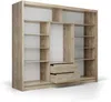 Vente-unique - LEOVIA Wardrobe and walk-in wardrobe Holz, Platte BeigeWeiß - B 61 cm x H 215 cm x L 250 cm Bild 3