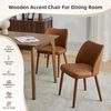 GarveeMore Esszimmerstuhl 2er-Set,Leinen gepolsterter Esszimmerstuhl mit Holzbeinen,Ohrensessel, Küchenstühle mit dicken Kissen für Esszimmer, Wohnzimmer Bild 2