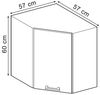 Hängeschrank R-Line Schwarz Hochglanz 57 cm Eckhängeschrank mit Tür Vicco Bild 3