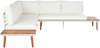 Ecksofa Lounge Set CORATO Akazienholz Cremeweiß Bild 4