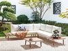 Ecksofa Lounge Set CORATO Akazienholz Cremeweiß Bild 3