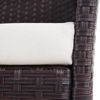 2er-Set Poly-Rattan Gartensessel Halden, Korbsessel ~ braun-meliert, Kissen creme Bild 3