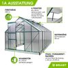 BRAST Gewächshaus Aluminium mit Fundament rostfrei 6mm Platten 490x250x205cm Grün - TÜV geprüft Bild 5